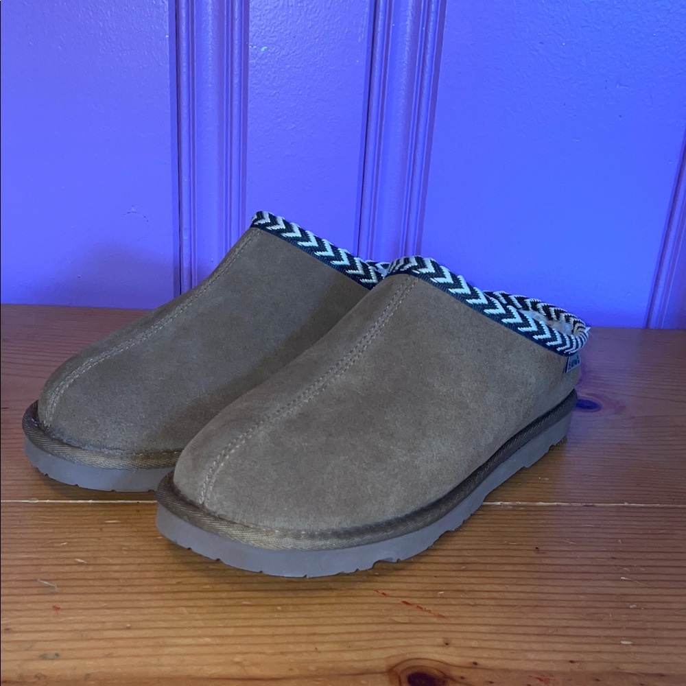 BearPaw Tan Suede Slippers